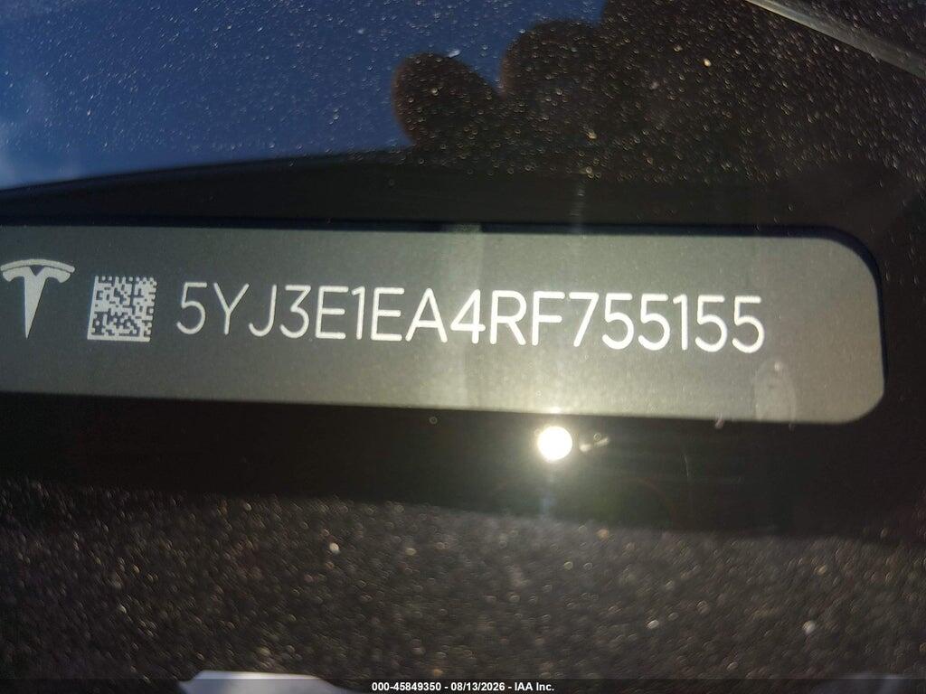 5YJ3E1EA4RF755155 2024 TESLA MODEL 3 photo no. 9