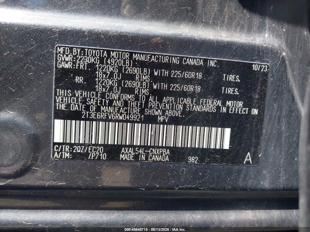 2T3E6RFV6RW049921 2024 TOYOTA RAV4 HYBRID photo no. 9