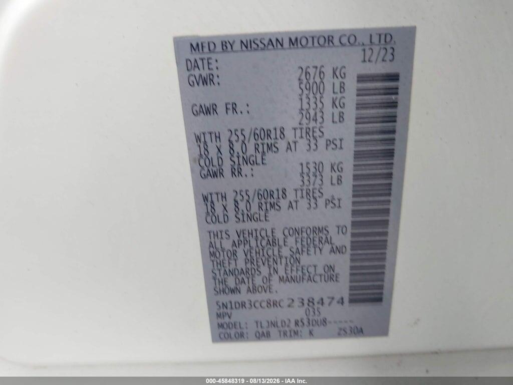 5N1DR3CC8RC238474 2024 NISSAN PATHFINDER photo no. 9