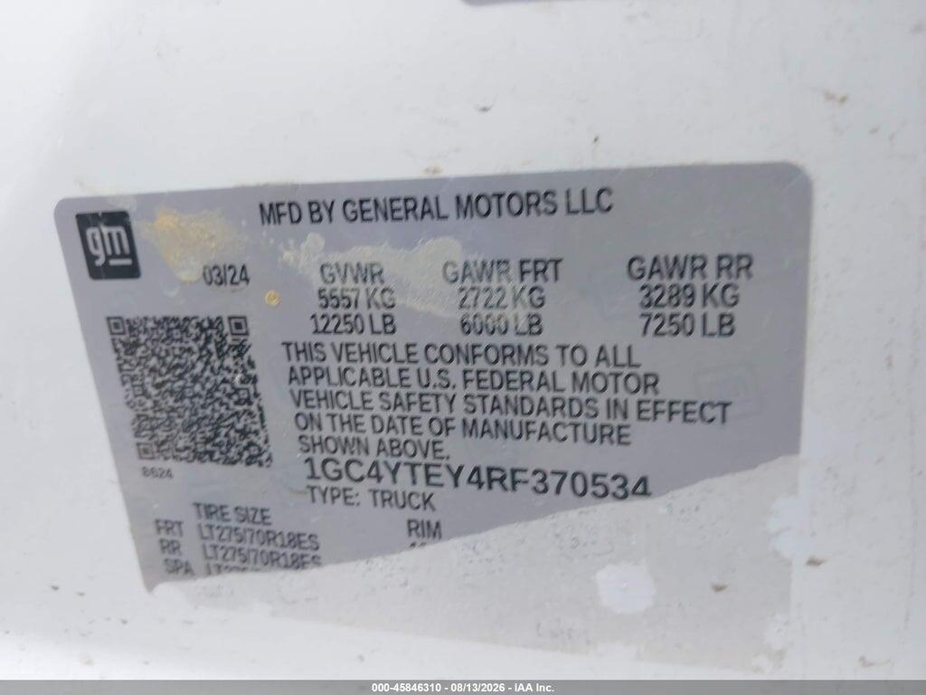 1GC4YTEY4RF370534 2024 CHEVROLET SILVERADO 3500HD photo no. 9