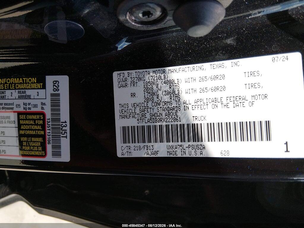 5TFLA5DB0RX222061 2024 TOYOTA TUNDRA photo no. 9