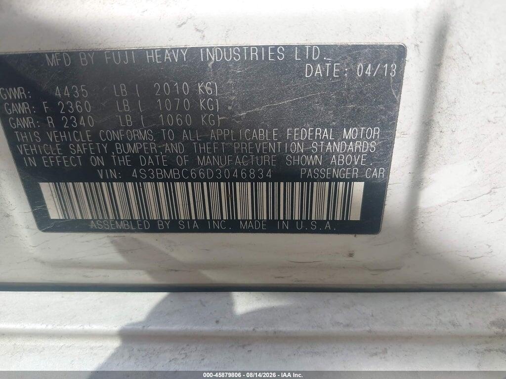 4S3BMBC66D3046834 2013 SUBARU LEGACY photo no. 9