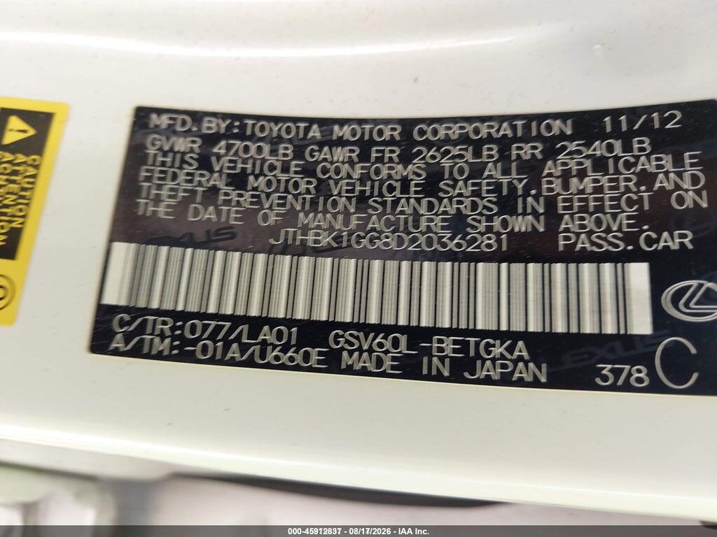 JTHBK1GG8D2036281 2013 LEXUS ES 350 photo no. 9