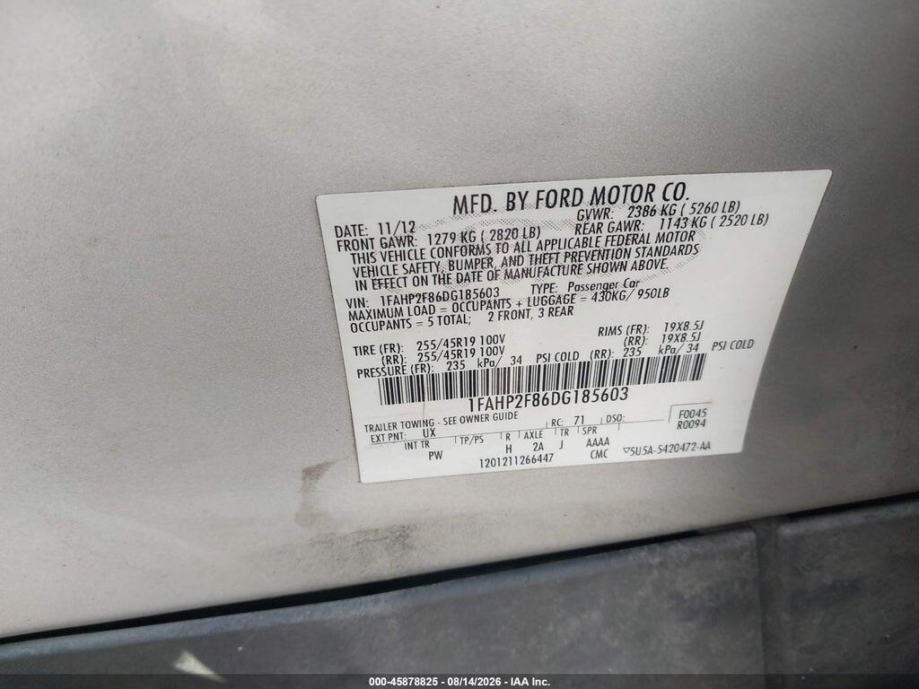 1FAHP2F86DG185603 2013 FORD TAURUS photo no. 9