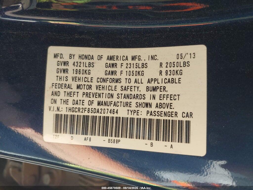 1HGCR2F85DA207464 2013 HONDA ACCORD photo no. 9