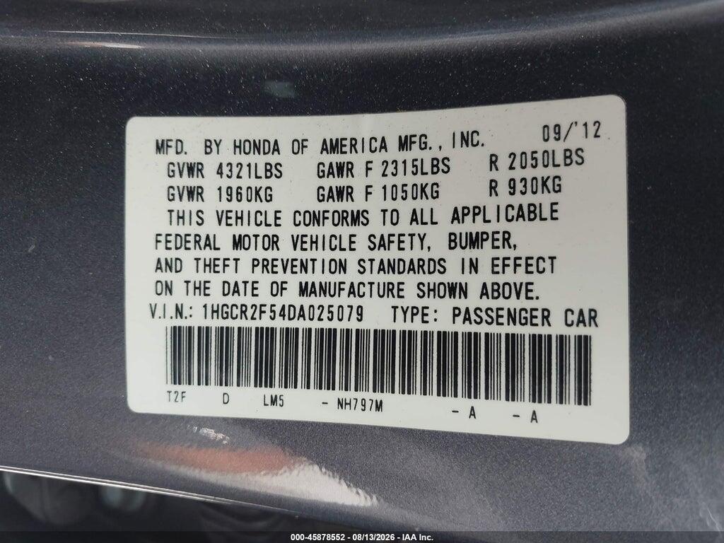 1HGCR2F54DA025079 2013 HONDA ACCORD photo no. 9