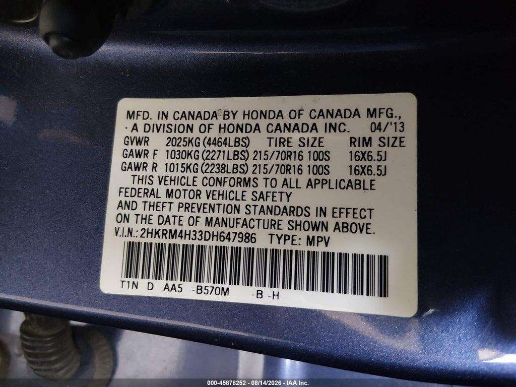 2HKRM4H33DH647986 2013 HONDA CR-V photo no. 9