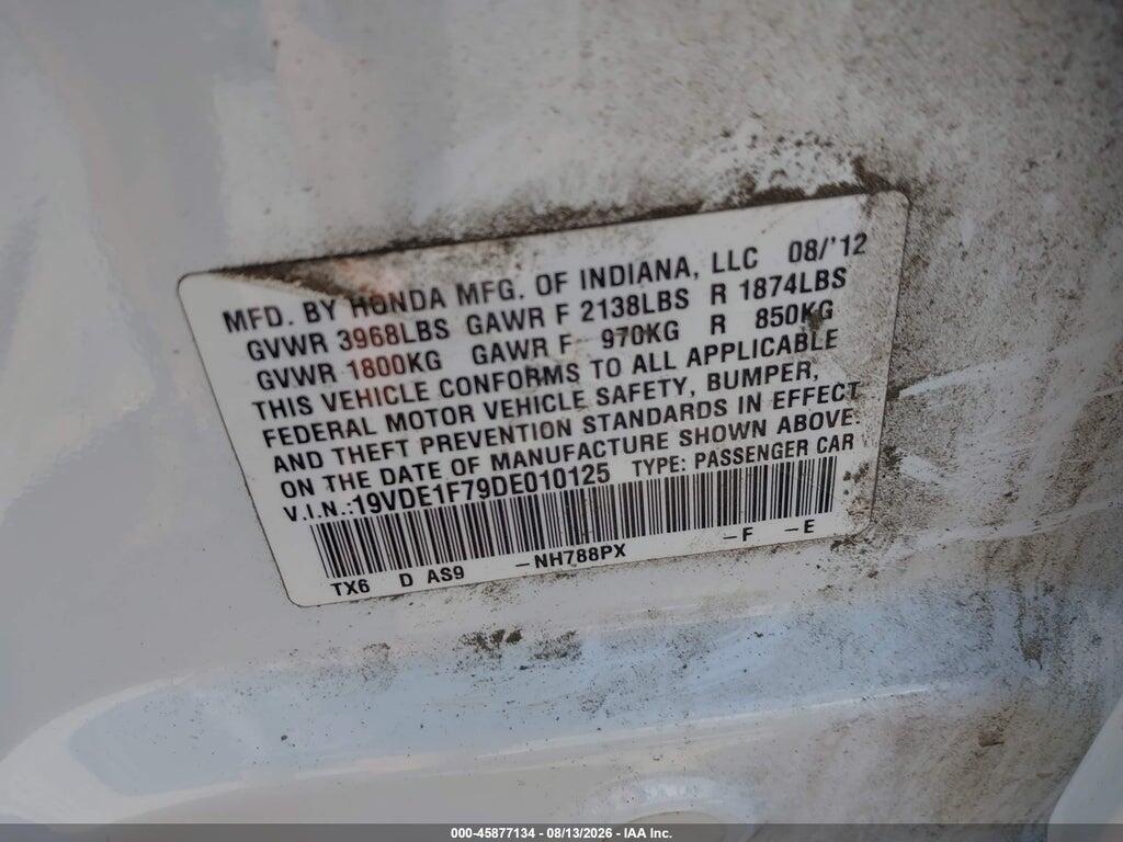 19VDE1F79DE010125 2013 ACURA ILX photo no. 9
