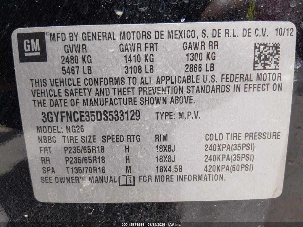 3GYFNCE35DS533129 2013 CADILLAC SRX photo no. 9