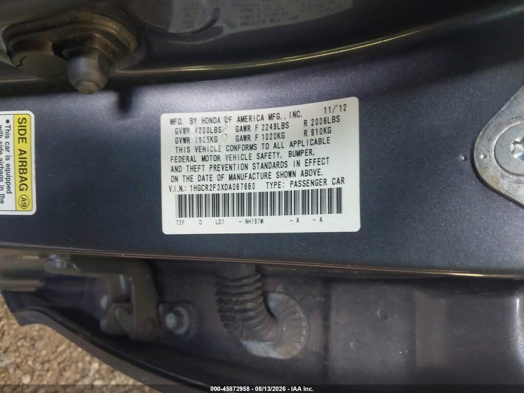 1HGCR2F3XDA067660 2013 HONDA ACCORD photo no. 9
