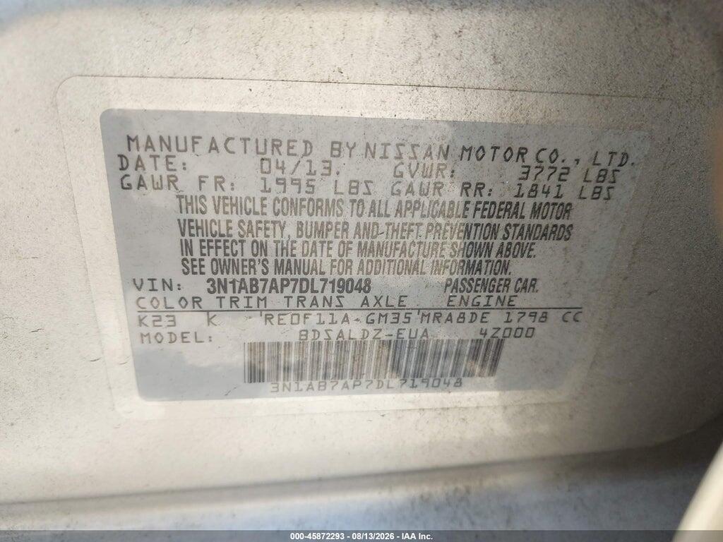 3N1AB7AP7DL719048 2013 NISSAN SENTRA photo no. 9