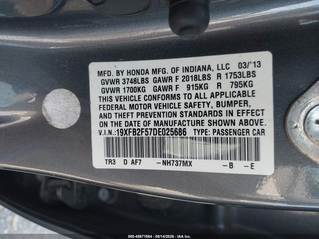 19XFB2F57DE025686 2013 HONDA CIVIC photo no. 9
