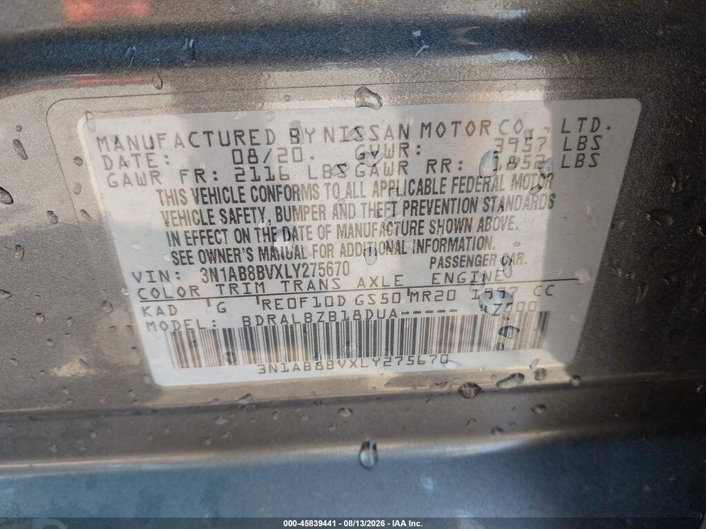 3N1AB8BVXLY275670 2020 NISSAN SENTRA photo no. 9