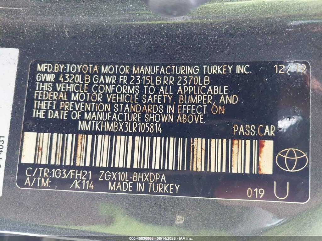 NMTKHMBX3LR105814 2020 TOYOTA C-HR photo no. 9