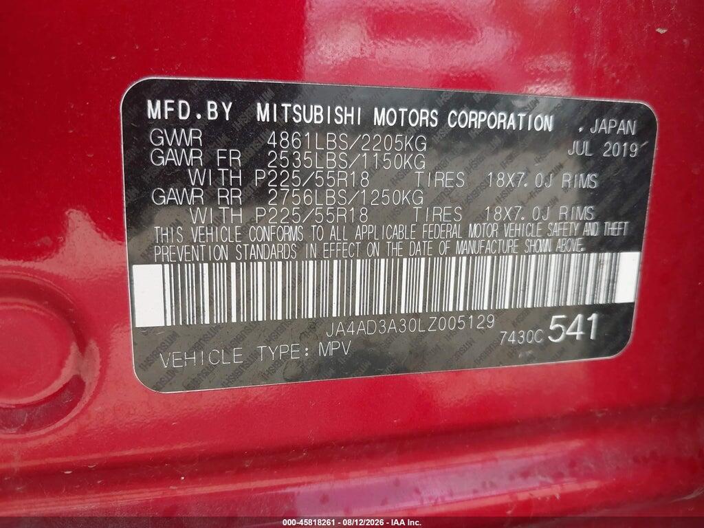 JA4AD3A30LZ005129 2020 MITSUBISHI OUTLANDER photo no. 9