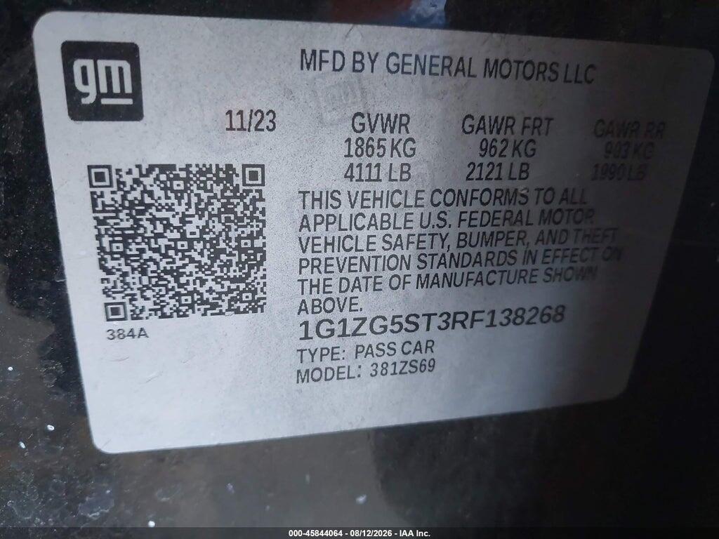 1G1ZG5ST3RF138268 2024 CHEVROLET MALIBU photo no. 9
