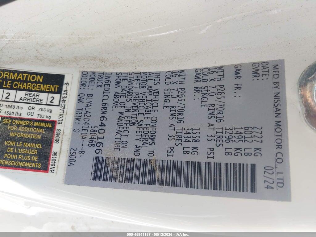 1N6ED1CL6RN640166 2024 NISSAN FRONTIER photo no. 9