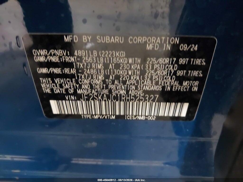 JF2SKAJC1RH525327 2024 SUBARU FORESTER photo no. 9