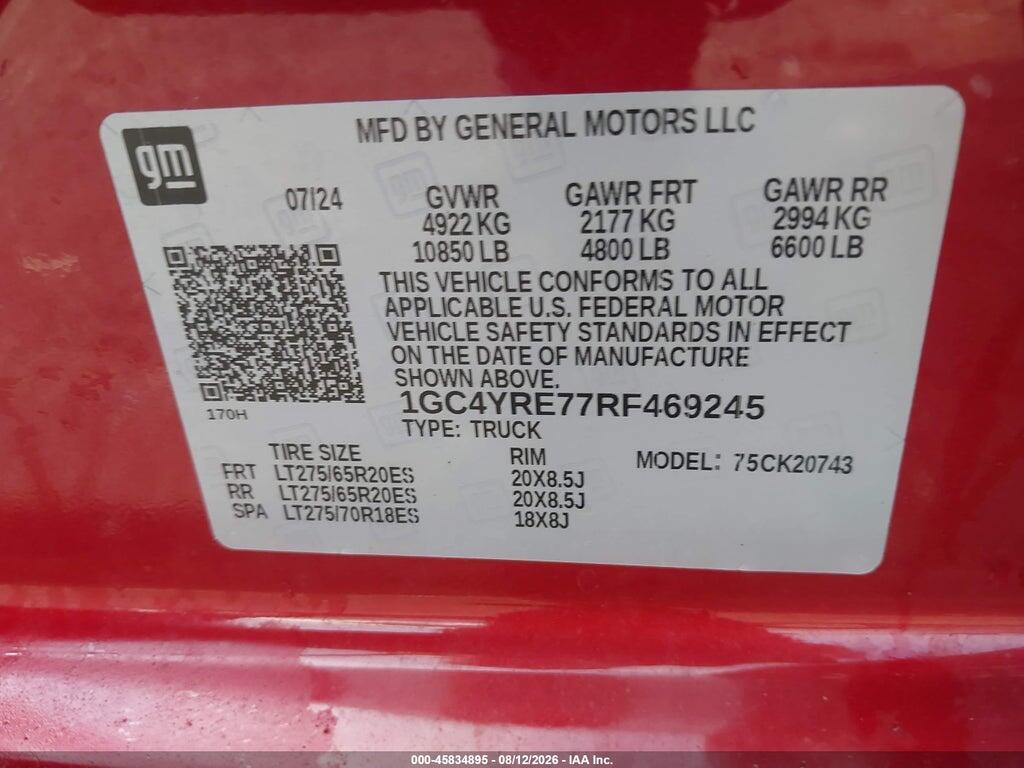 1GC4YRE77RF469245 2024 CHEVROLET SILVERADO 2500HD photo no. 8