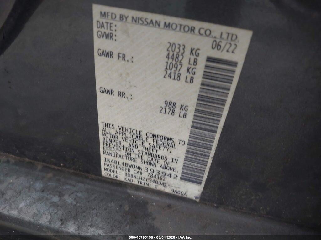 1N4BL4DW0NN393942 2022 NISSAN ALTIMA photo no. 9