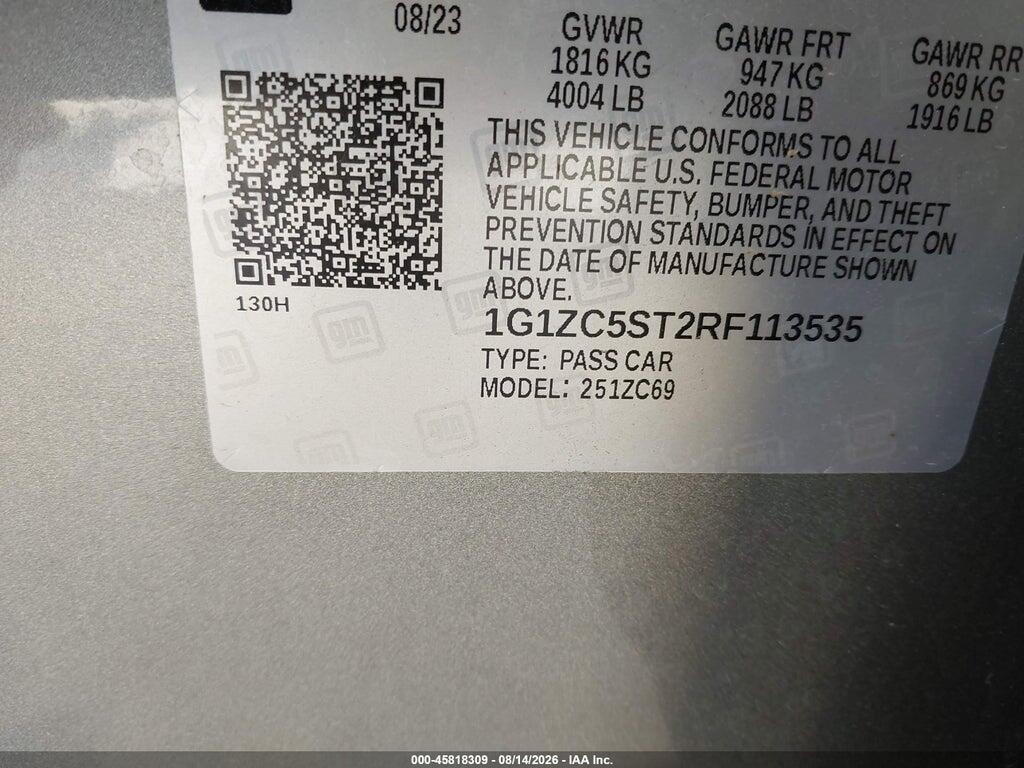 1G1ZC5ST2RF113535 2024 CHEVROLET MALIBU photo no. 9