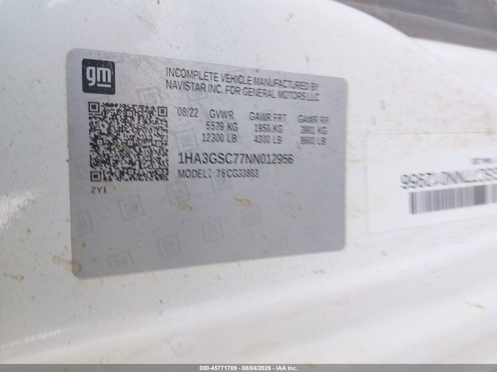 1HA3GSC77NN012956 2022 CHEVROLET EXPRESS CUTAWAY photo no. 8
