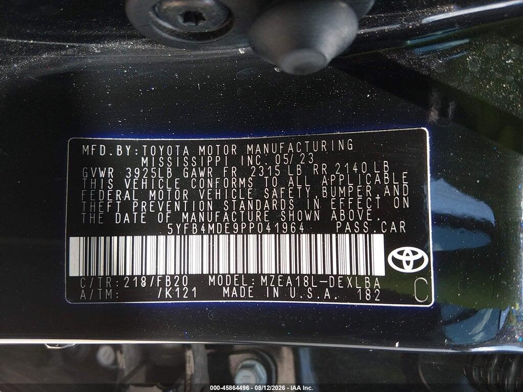 5YFB4MDE9PP041964 2023 TOYOTA COROLLA photo no. 9