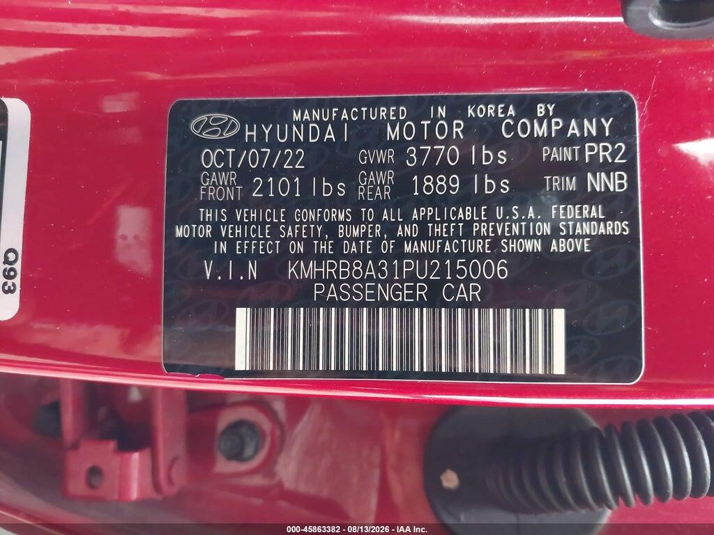 KMHRB8A31PU215006 2023 HYUNDAI VENUE photo no. 9