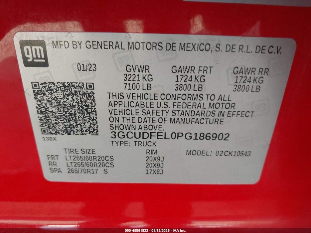 3GCUDFEL0PG186902 2023 CHEVROLET SILVERADO 1500 photo no. 9