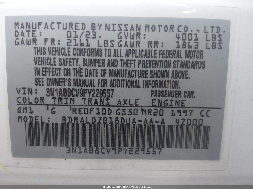 3N1AB8CV9PY229557 2023 NISSAN SENTRA photo no. 9