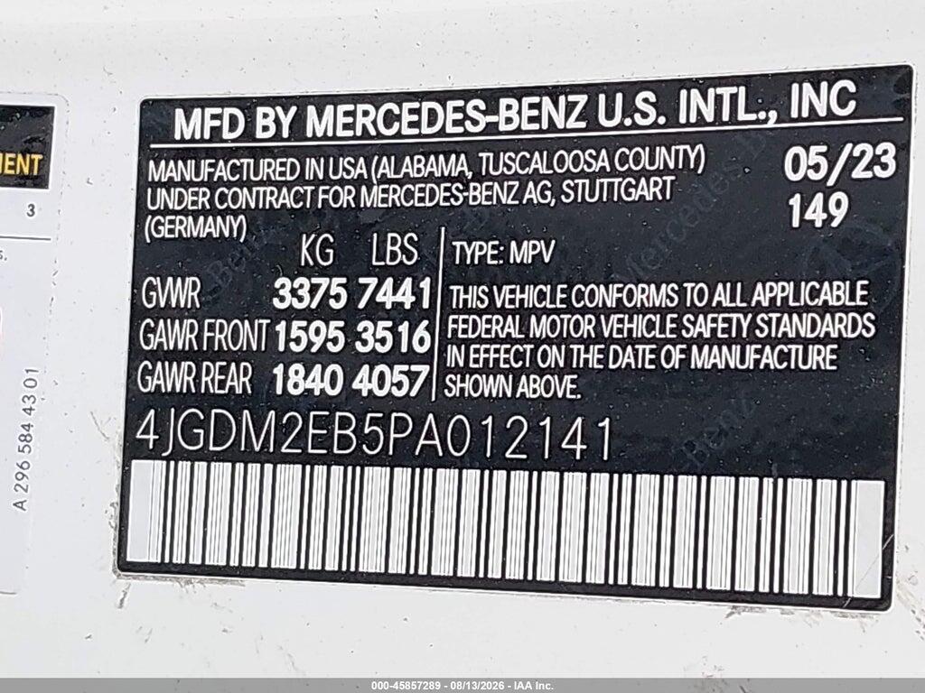 4JGDM2EB5PA012141 2023 MERCEDES-BENZ EQS 450 SUV photo no. 9