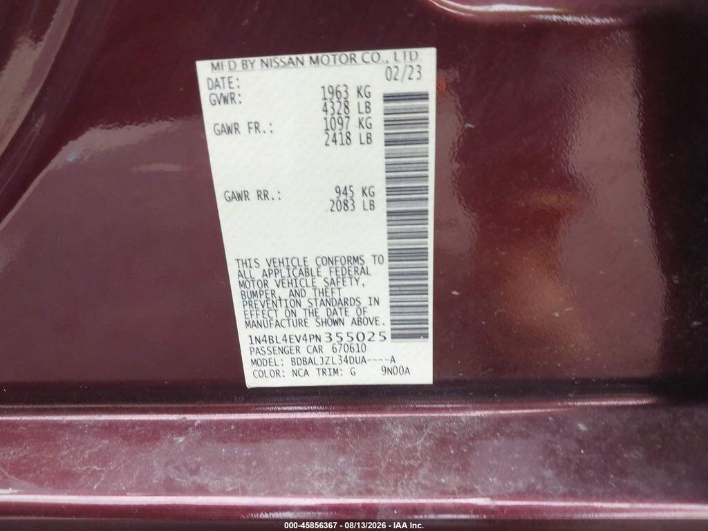 1N4BL4EV4PN355025 2023 NISSAN ALTIMA photo no. 9