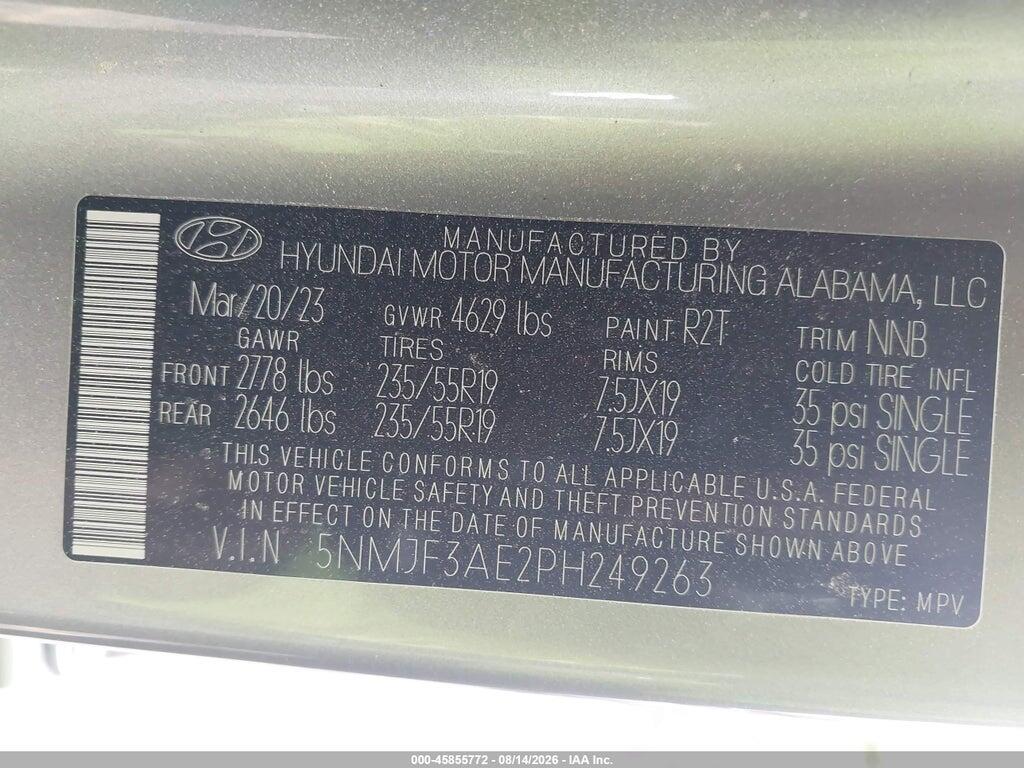 5NMJF3AE2PH249263 2023 HYUNDAI TUCSON photo no. 9