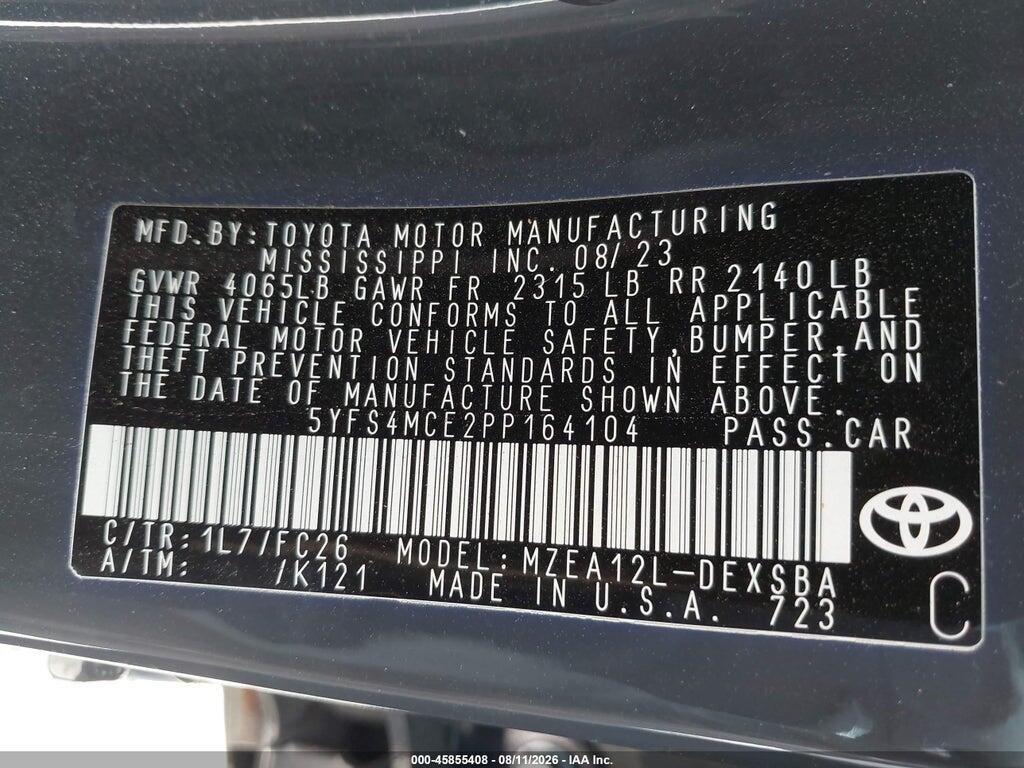 5YFS4MCE2PP164104 2023 TOYOTA COROLLA photo no. 9