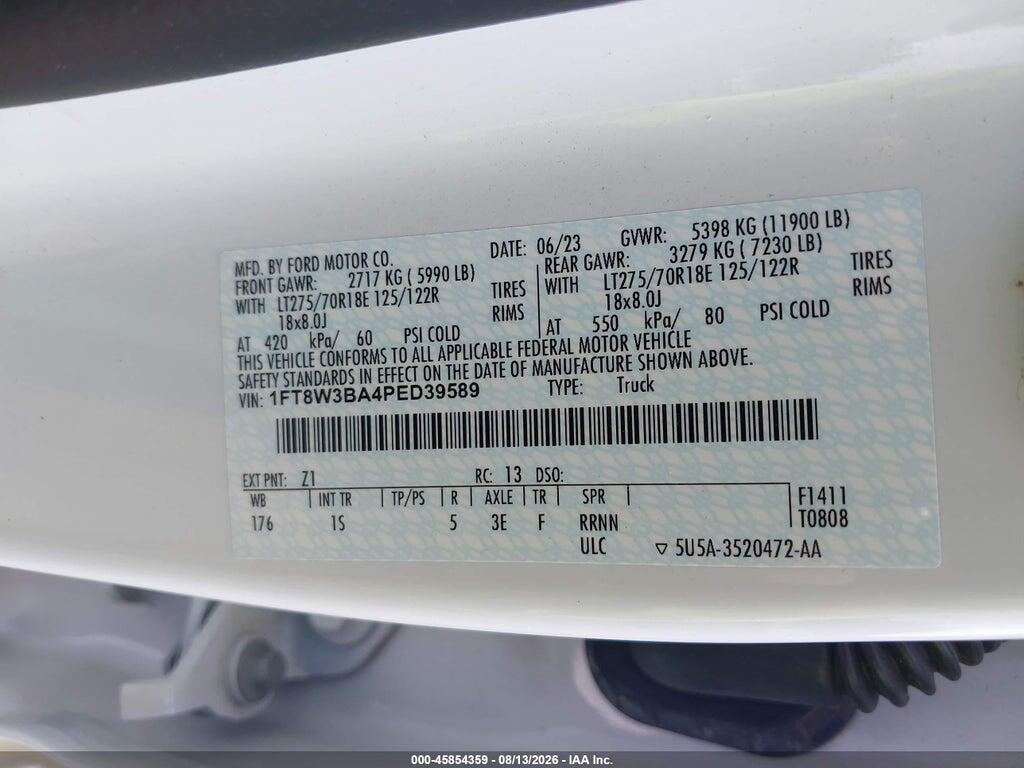 1FT8W3BA4PED39589 2023 FORD F-350 photo no. 9