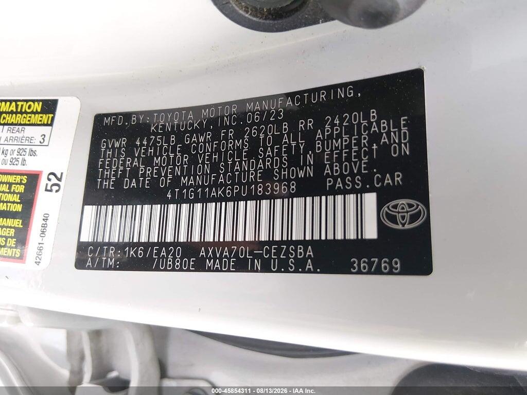 4T1G11AK6PU183968 2023 TOYOTA CAMRY photo no. 9