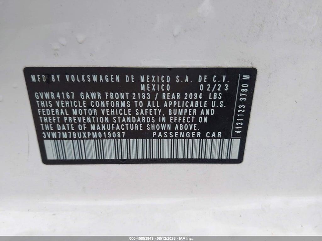 3VW7M7BUXPM019087 2023 VOLKSWAGEN JETTA photo no. 9