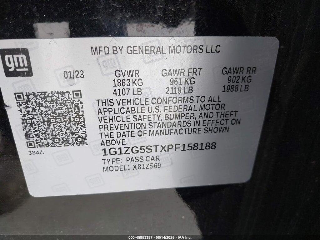 1G1ZG5STXPF158188 2023 CHEVROLET MALIBU photo no. 9