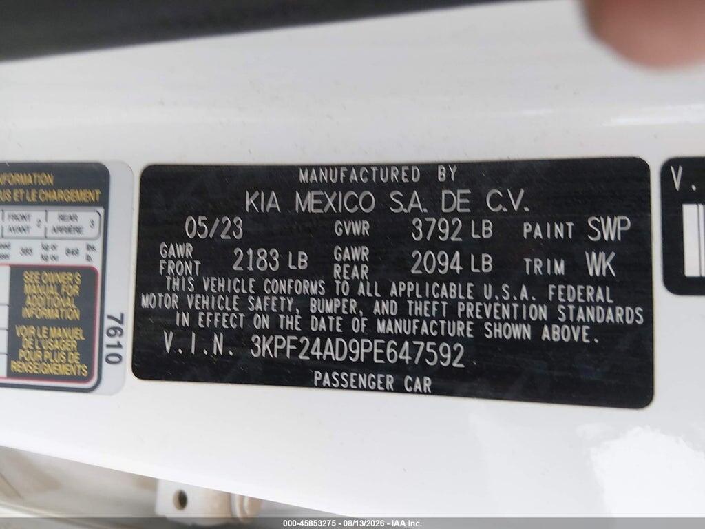 3KPF24AD9PE647592 2023 KIA FORTE photo no. 9