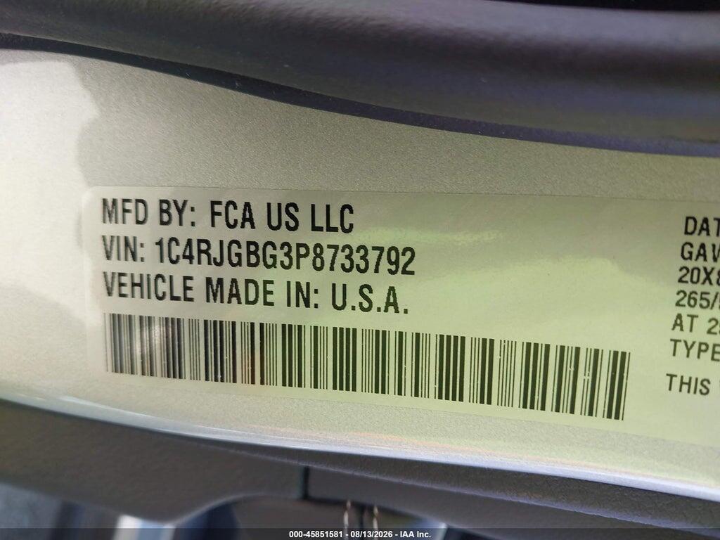 1C4RJGBG3P8733792 2023 JEEP GRAND CHEROKEE photo no. 9