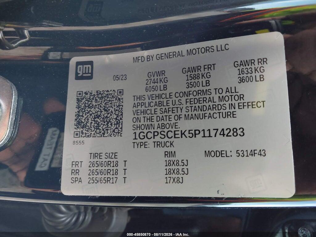1GCPSCEK5P1174283 2023 CHEVROLET COLORADO photo no. 9