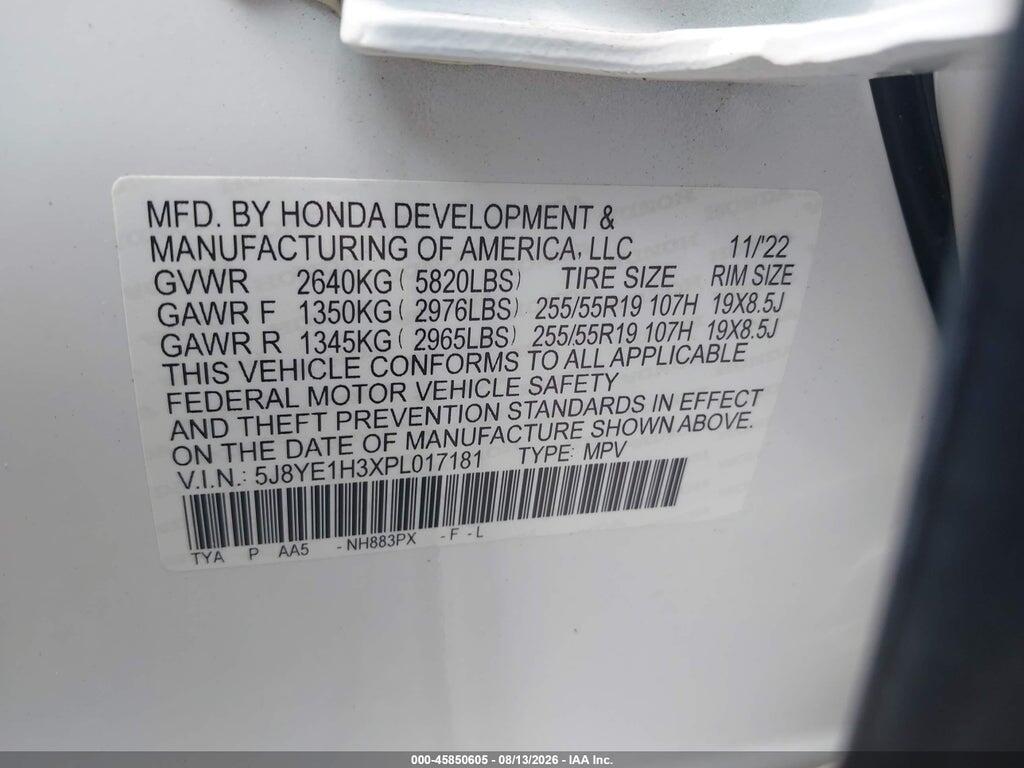 5J8YE1H3XPL017181 2023 ACURA MDX photo no. 9