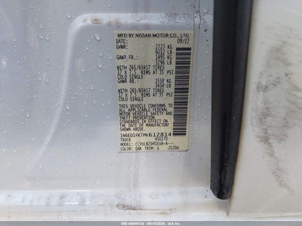 1N6ED1FK7PN612814 2023 NISSAN FRONTIER photo no. 9