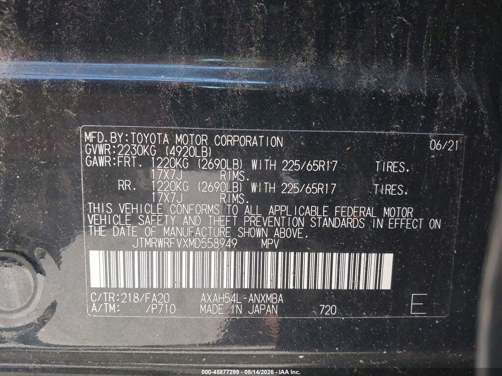 JTMRWRFVXMD558949 2021 TOYOTA RAV4 HYBRID photo no. 9
