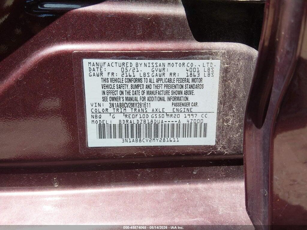 3N1AB8CV2MY281611 2021 NISSAN SENTRA photo no. 9