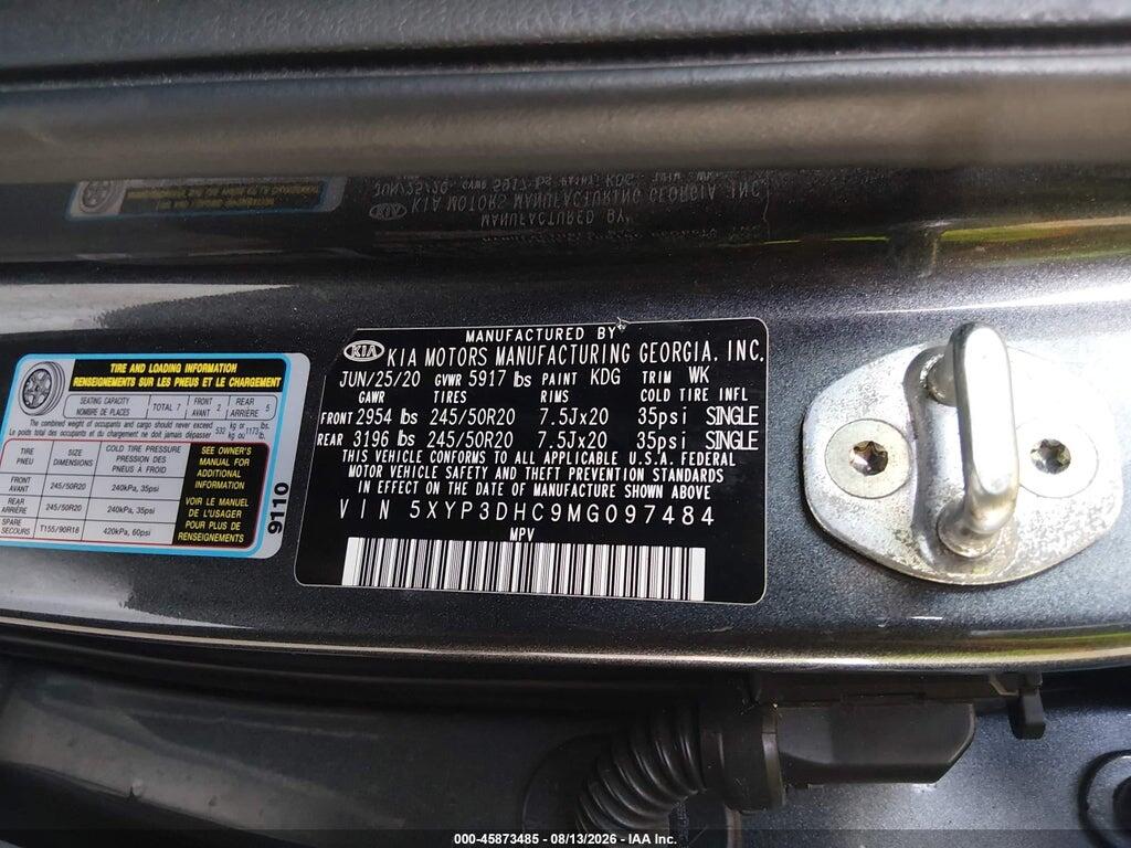 5XYP3DHC9MG097484 2021 KIA TELLURIDE photo no. 9