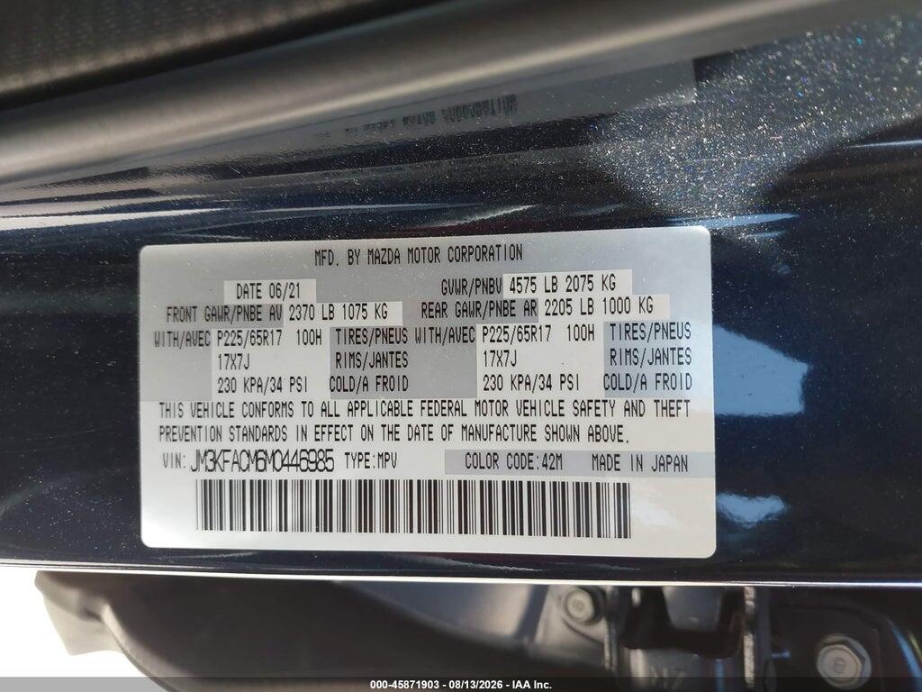 JM3KFACM6M0446985 2021 MAZDA CX-5 photo no. 9