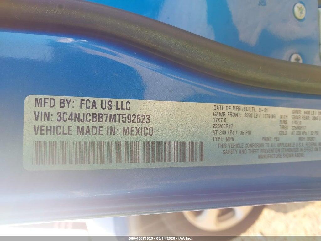 3C4NJCBB7MT592623 2021 JEEP COMPASS photo no. 9
