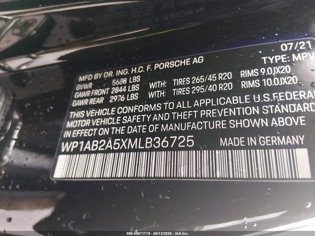 WP1AB2A5XMLB36725 2021 PORSCHE MACAN photo no. 9