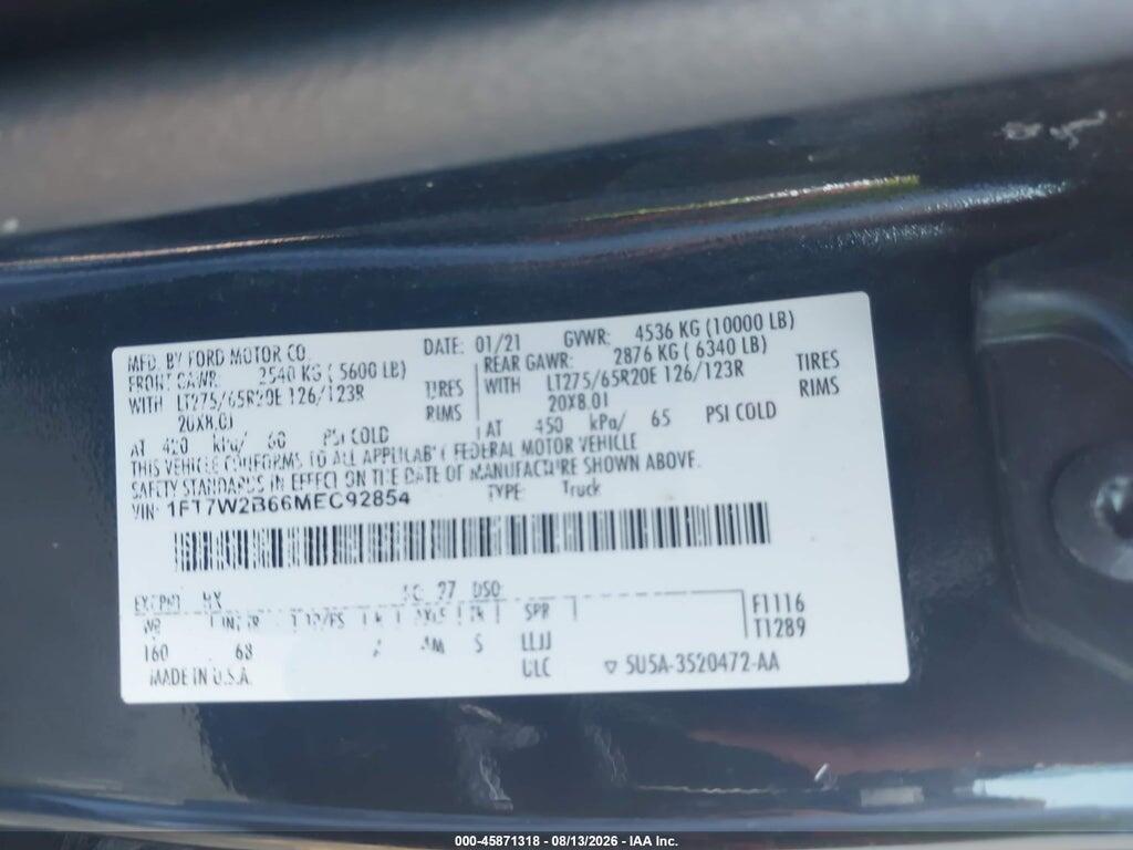 1FT7W2B66MEC92854 2021 FORD F-250 photo no. 9